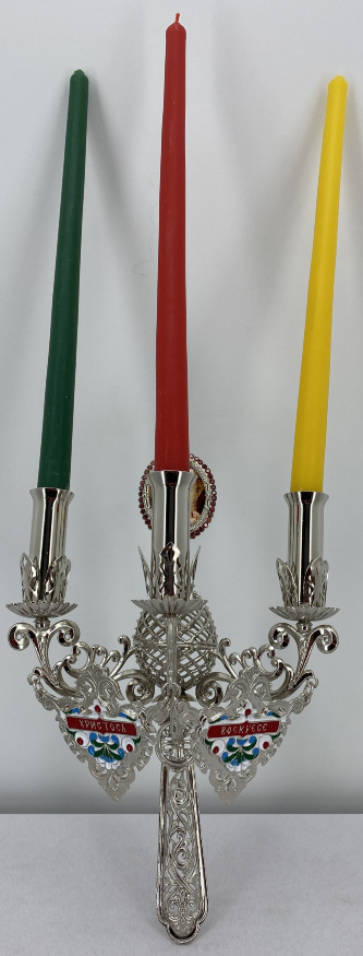 Trisfeșnic pascal cu icoană No. 16, nichel 29х11cm