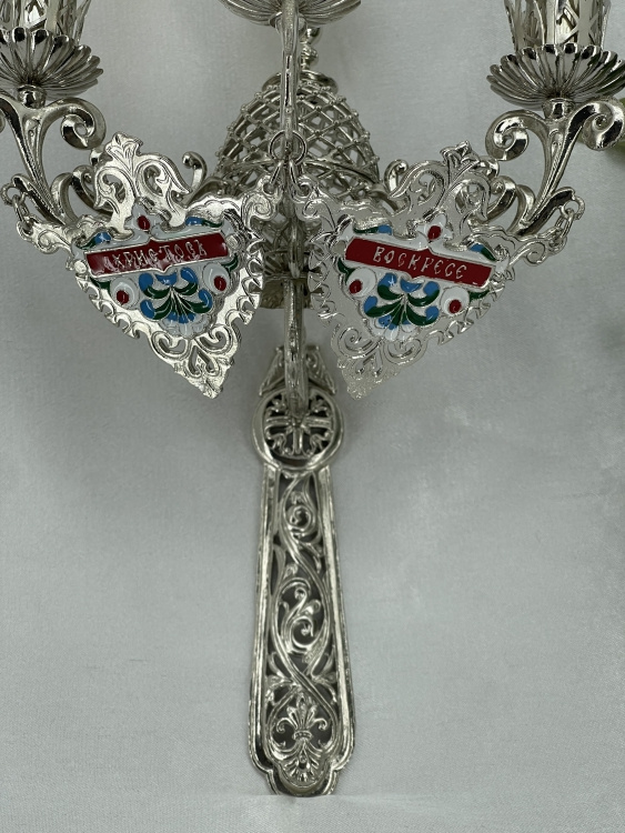 Trisfeșnic pascal cu icoană No. 16, nichel 29х11cm