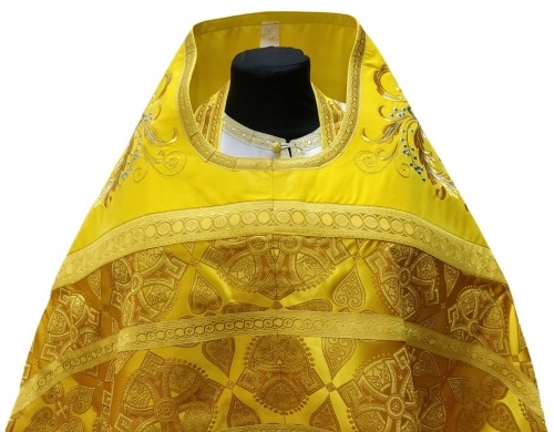 Veșminte preoțești combinate din brocart „Crucea Florovsky”, cu guler brodat, broderie „Model Nou”
