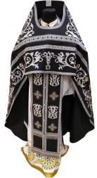 Vesminte preoțești brodate pe gabardin, broderie „Trandafir” cu galon aplicat