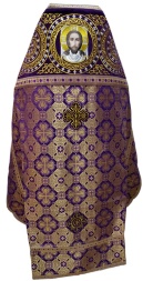 Vesminte preoțești combinate din brocart „Crucea Athonită”, cu epitrahil brodat, broderie „Cerc”