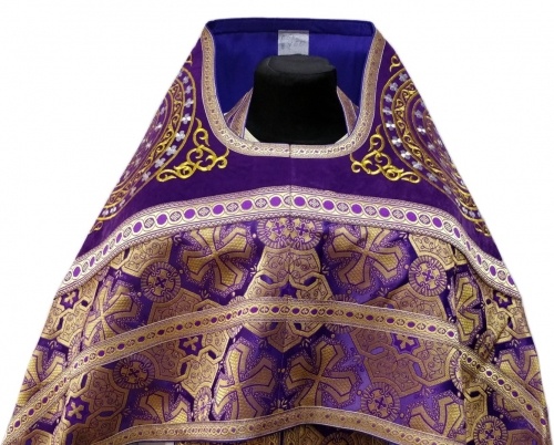 Vesminte preoțești combinate din brocart „Crucea Athonită”, cu epitrahil brodat, broderie „Cerc”