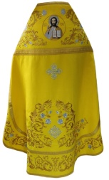 Veșmânt preoțesc brodat pe gabardină, broderie „Trandafir” cu galon aplicat