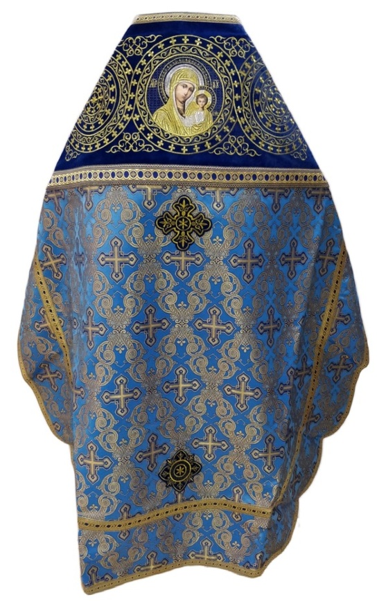 Veșmânt preoțesc combinat din brocart „Cruce ajurată”, cu epitrahil brodat, broderie „Cerc”