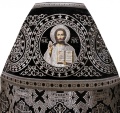 Veșmânt preoțesc combinat din brocart „Crucea grecească”, cu epitrahil brodat, broderie „Cerc”