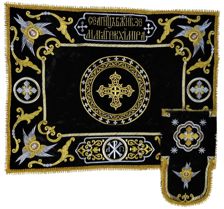 Pokroave și aer cu broderie „Cruce”, cu franjuri