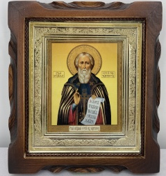 Icoană Sfântul Serghie de Radonej făcător de minuni 19x17