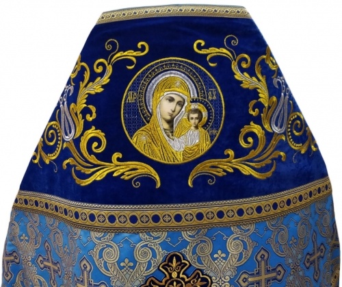 Veșmânt de preot combinat din brocart "Crucea Ajour", cu epitrahil brodat, broderie "Model Nou"