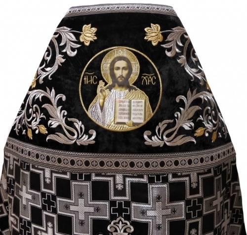 Vesminte preoțești combinate din brocart "Crucea Patriarhală", cu epitrahil brodat, broderie "Trandafir"