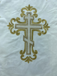 Steaguri bisericești, pereche, broderie „Gradient” (Botezul Domnului și Nașterea lui Hristos)