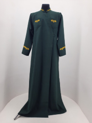 Podriasă cu broderie, croială grecească, țesătură gabardin