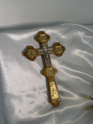 Cruce de altar No. 6, aurit, icoană, nichel, cruce 31,5х18