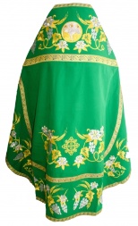 Vesminte preoțești brodate pe gabardină, broderie „Crin” cu galon aplicat