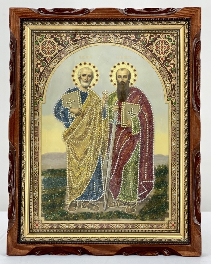 Icoană Sfântului Ierarh Petru și Sfântului Ierarh Pavel 36x46