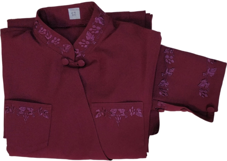 Podryasnic cu broderie, croială grecească, stofă gabardin