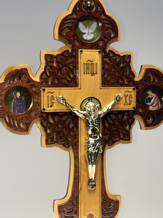 Cruci ornamentale, din lemn, icoane bulat, răstignire metalic
