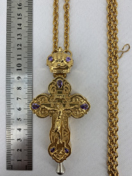 Cruce pectorală 11,5×5cm (placată cu aur)