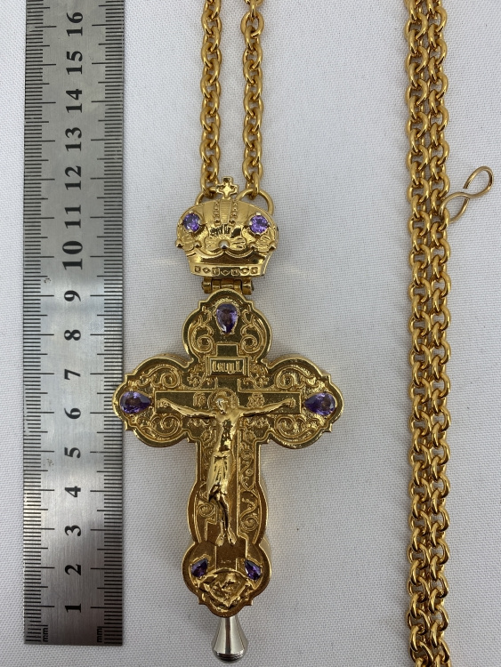 Cruce pectorală 11,5×5cm (placată cu aur)