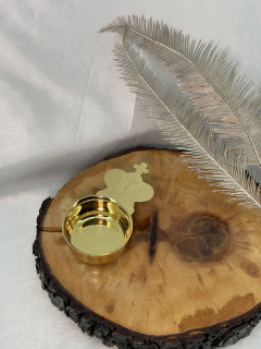 Polonic pentru căldură, placat cu aur 13,5×7cm înălțime 3cm