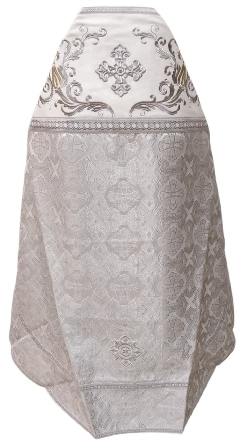 Veșmânt preoțesc combinat, din brocart „Crucea grecească”, cu epitrahil brodat, broderie „Model nou”