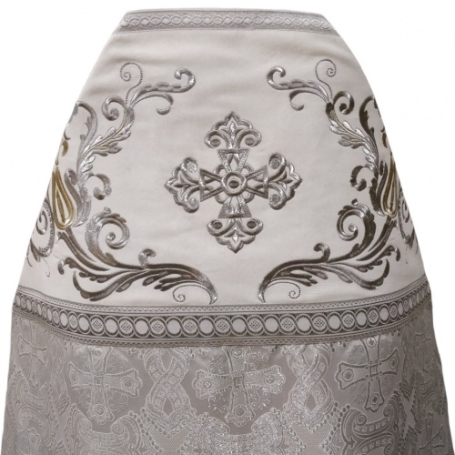 Veșmânt preoțesc combinat, din brocart „Crucea grecească”, cu epitrahil brodat, broderie „Model nou”