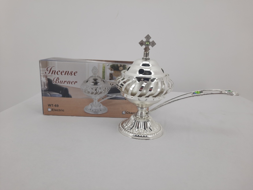 Cădelniță metalică „Împletitură” (argintiu)