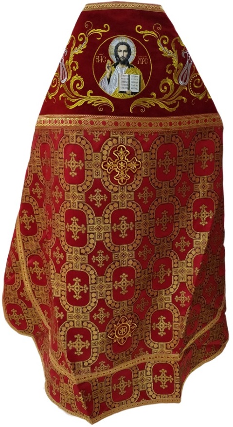 Vesminte preoțești combinate din brocart „Crucea Regală”, cu epitrahil brodat, broderie „Broderie Nouă”