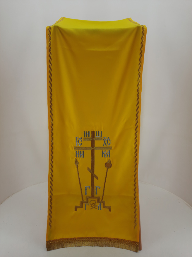 Panglică „Cruce - împletitură” pentru analoghion, cu franjuri simple