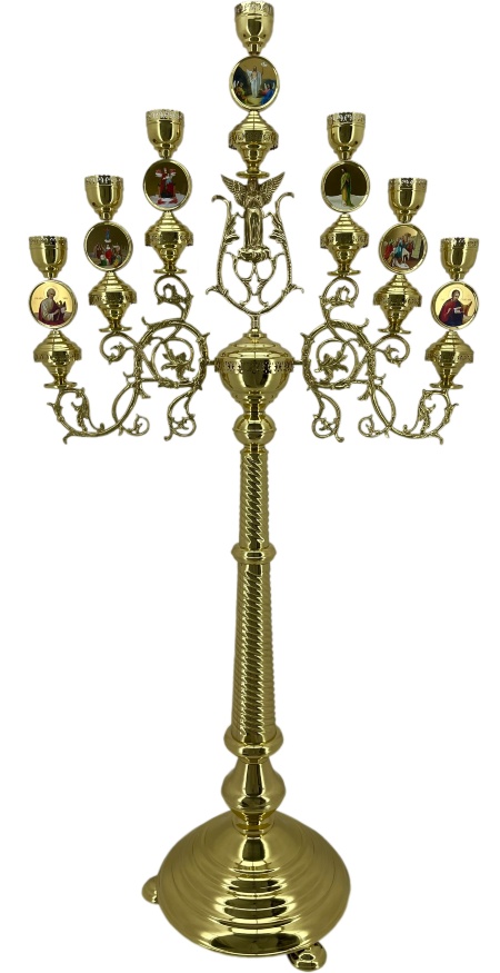 Candelabru de altar cu șapte lumânări No. 6 - 1 (icoane, metal)