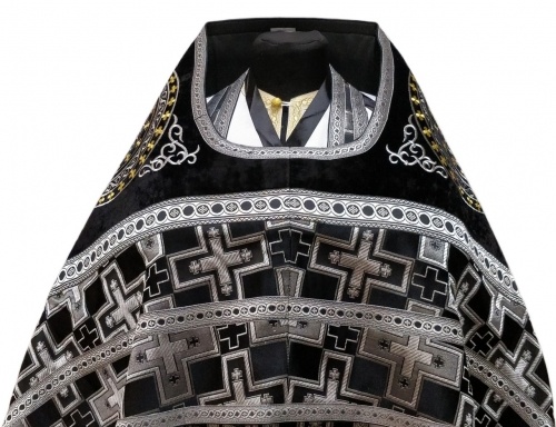 Veșminte preoțești combinate din brocart „Crucea Patriarhală”, cu epitrahil brodat, broderie „Broderie Nouă”