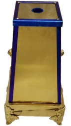 Suport 31x31cm bază 18,5x18,5cm partea superioară (înălțime 60cm), cruce mică, picioare turnate, îngeri, nasturi