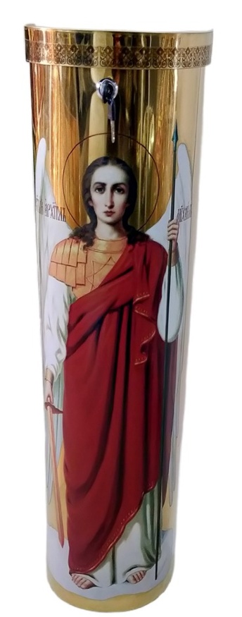 Jertfă pentru biserică mare, semicirculară, cu icoane imprimate, 77x21x15cm