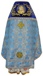 Veșmânt preoțesc combinat din brocart „Crucea Acoperământului”, cu epitrahil brodat, broderie „Noul model”