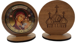 Icoană pe suport din lemn 6x6