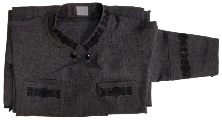 Podriasnic cu broderie, croială grecească, țesătură in-gabardină