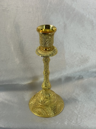Sfeșnic de altar auriu (China) 19×8cm