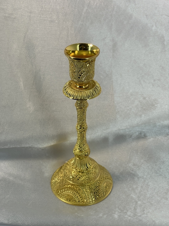 Sfeșnic de altar auriu (China) 19×8cm
