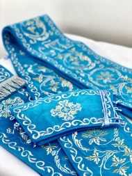 Orar dublu cu curele, broderie „Frunză”