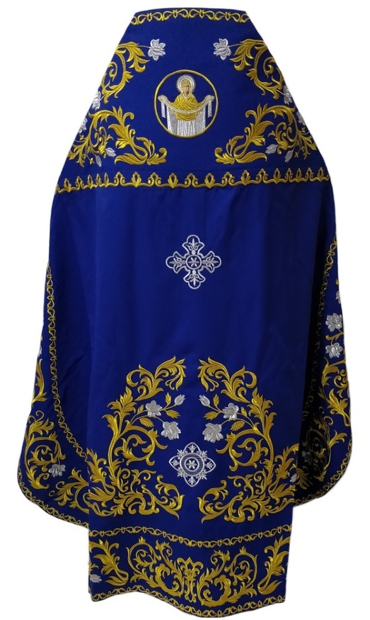 Veșminte preoțești brodate pe gabardină, broderie "Trandafir" cu galon brodat