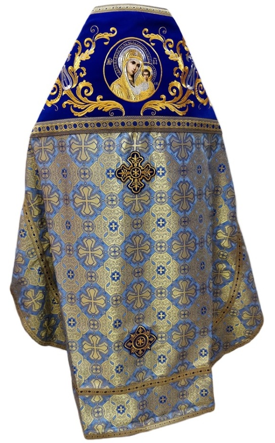 Veșmânt preoțesc combinat din brocart „Crucea Athonită”, cu epitrahil brodat, broderie „Model nou”