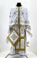 Veste preotească, croială grecească, brodată cu cruce franceză pe gabardin cu galon aplicat