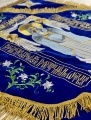 Epitaf Maicii Domnului pe catifea (Îngeri, argint) (broderie cu lalele, centru brodat)