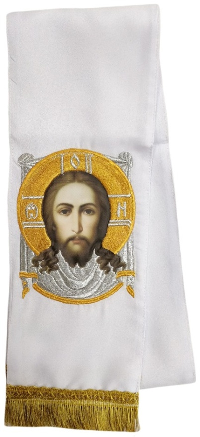 Semn de carte cu icoana Chipul Nefăcut de mână alb