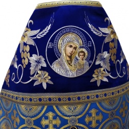 Veșmânt preoțesc combinat din brocat „Crucea de Kiev”, cu epitrahil brodat, broderie „Crin”