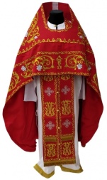 Veste preoțească brodată pe gabardin, broderie „Trandafir” cu galon brodat