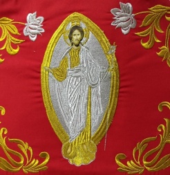 Veste preoțească brodată pe gabardin, broderie „Trandafir” cu galon brodat