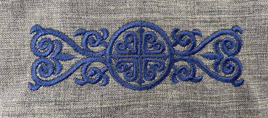 Podriasnic din stofă, cu broderie, țesătură 8062