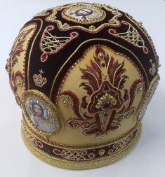 Mitra „Vognic” galben-burgund