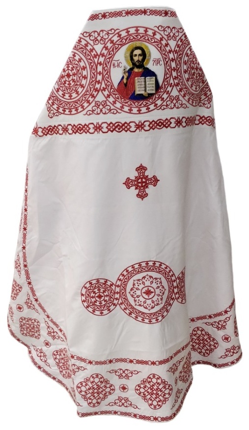 Veșminte preoțești brodate pe gabardin, broderie "Cerc" cu galon brodat
