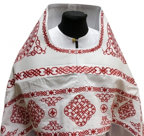 Veșminte preoțești brodate pe gabardin, broderie "Cerc" cu galon brodat